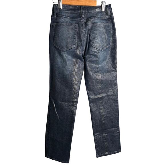 Frame Le High Straight Jeans Lizard Coated Size 24 - Picture 6 of 7